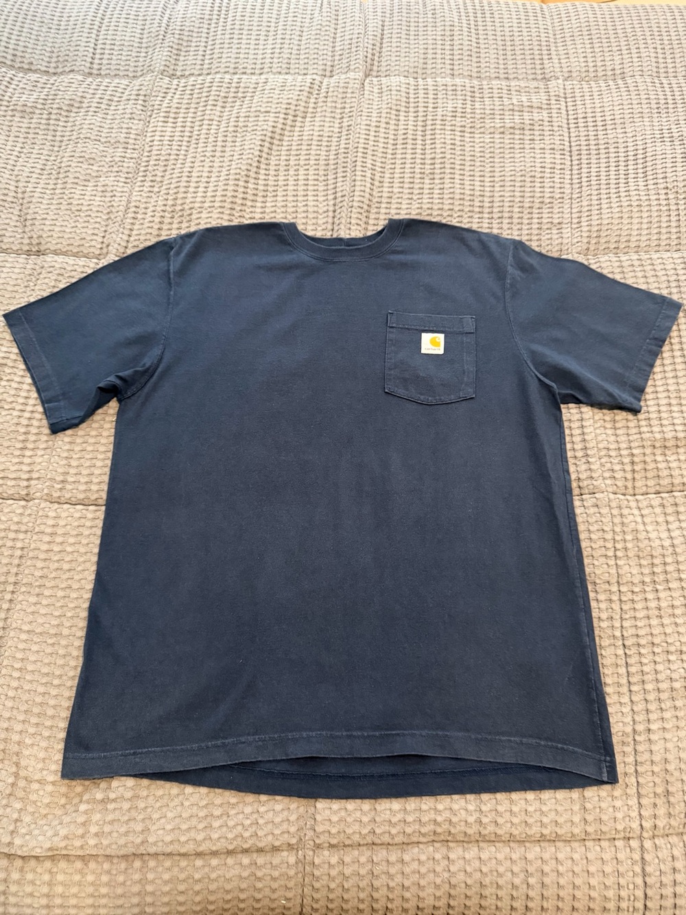 Carhartt Original Fit Pocket T-Shirt – Men’s Size L Solid Navy Short Sleeve